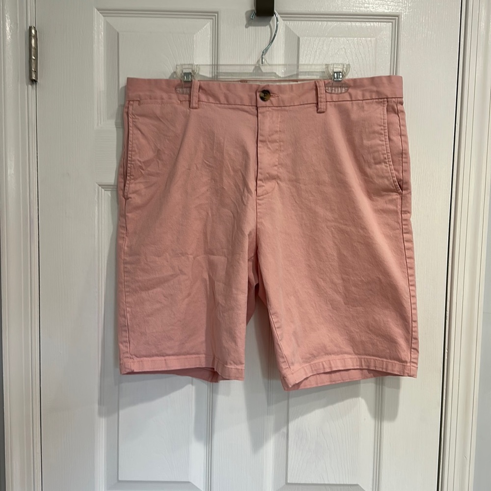 Mens Old Navy Pink Flat Front Cotton Shorts Ultimate Slim Built In Flex …